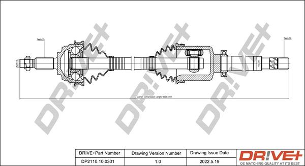 Dr!ve+ DP2110.10.0301 - Приводной вал autospares.lv