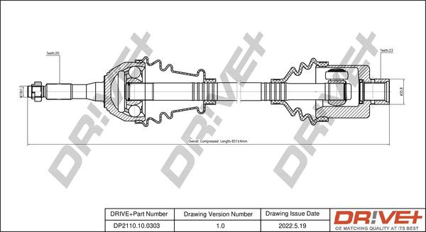 Dr!ve+ DP2110.10.0303 - Приводной вал autospares.lv