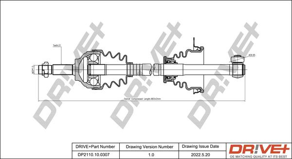 Dr!ve+ DP2110.10.0307 - Приводной вал autospares.lv