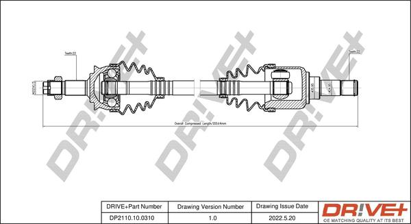 Dr!ve+ DP2110.10.0310 - Приводной вал autospares.lv