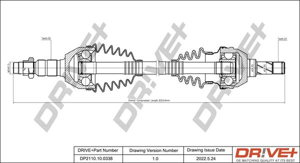 Dr!ve+ DP2110.10.0338 - Приводной вал autospares.lv