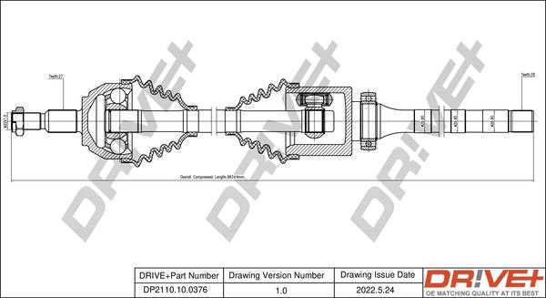 Dr!ve+ DP2110.10.0376 - Приводной вал autospares.lv