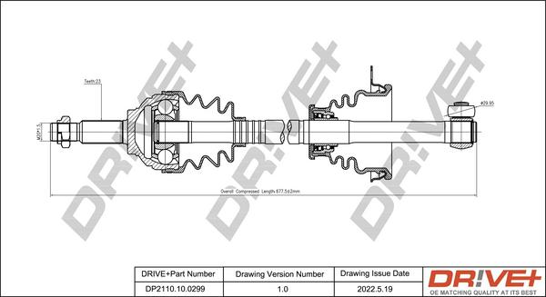 Dr!ve+ DP2110.10.0299 - Приводной вал autospares.lv