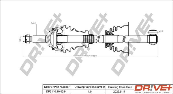 Dr!ve+ DP2110.10.0294 - Приводной вал autospares.lv