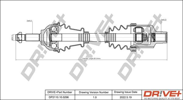 Dr!ve+ DP2110.10.0296 - Приводной вал autospares.lv