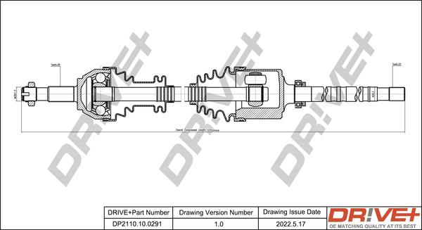 Dr!ve+ DP2110.10.0291 - Приводной вал autospares.lv