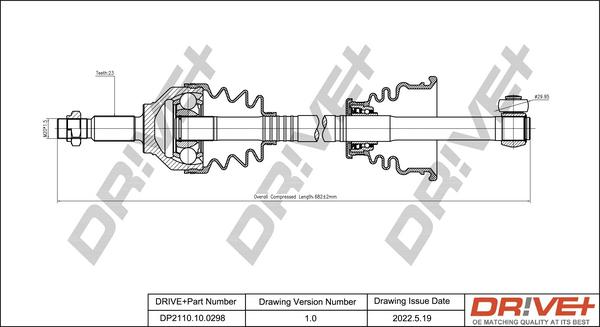 Dr!ve+ DP2110.10.0298 - Приводной вал autospares.lv