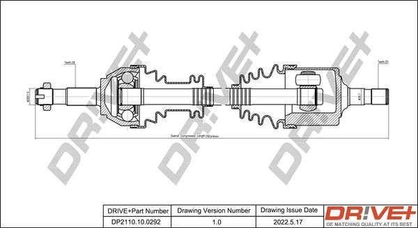 Dr!ve+ DP2110.10.0292 - Приводной вал autospares.lv