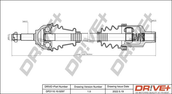 Dr!ve+ DP2110.10.0297 - Приводной вал autospares.lv