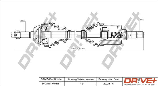 Dr!ve+ DP2110.10.0246 - Приводной вал autospares.lv