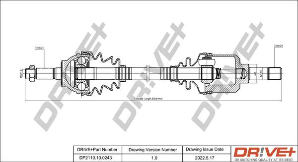 Dr!ve+ DP2110.10.0243 - Приводной вал autospares.lv