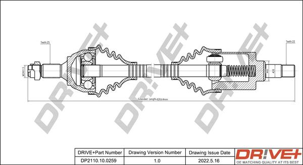 Dr!ve+ DP2110.10.0259 - Приводной вал autospares.lv