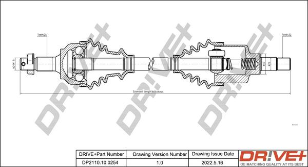 Dr!ve+ DP2110.10.0254 - Приводной вал autospares.lv