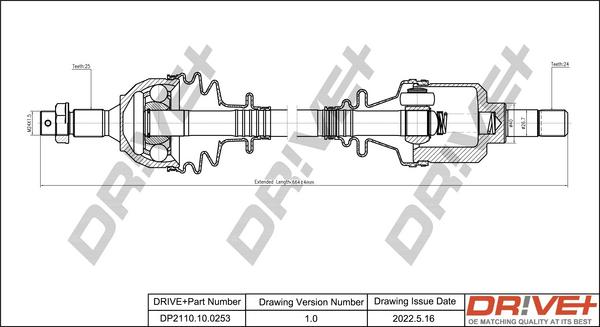 Dr!ve+ DP2110.10.0253 - Приводной вал autospares.lv