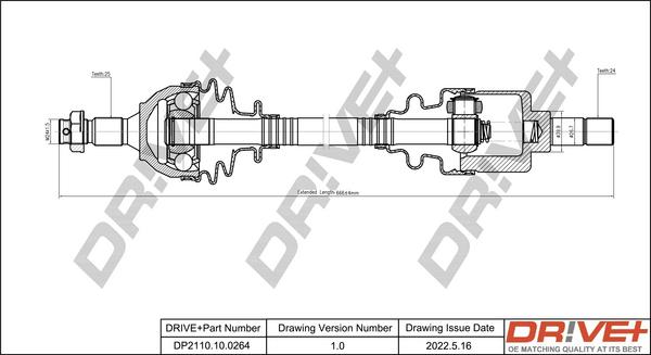 Dr!ve+ DP2110.10.0264 - Приводной вал autospares.lv