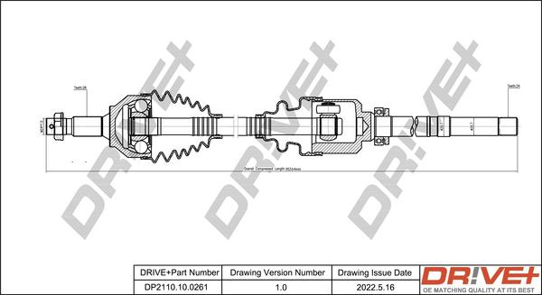 Dr!ve+ DP2110.10.0261 - Приводной вал autospares.lv