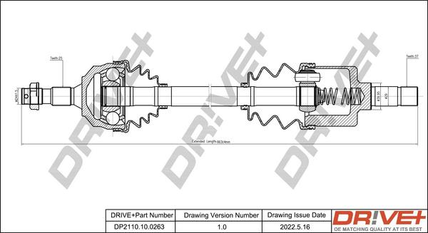 Dr!ve+ DP2110.10.0263 - Приводной вал autospares.lv