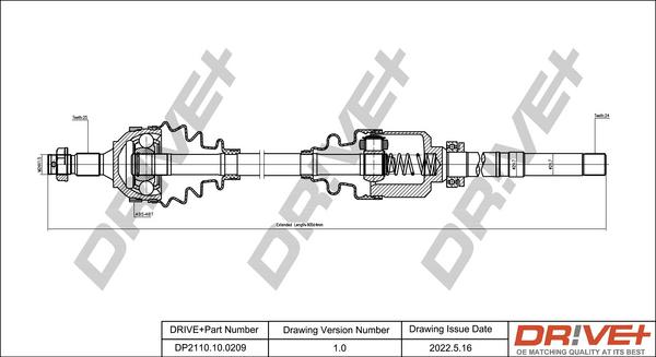 Dr!ve+ DP2110.10.0209 - Приводной вал autospares.lv