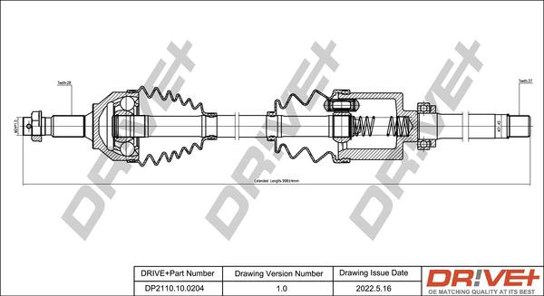 Dr!ve+ DP2110.10.0204 - Приводной вал autospares.lv