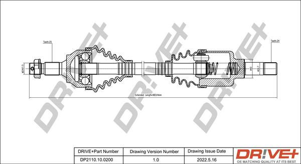 Dr!ve+ DP2110.10.0200 - Приводной вал autospares.lv