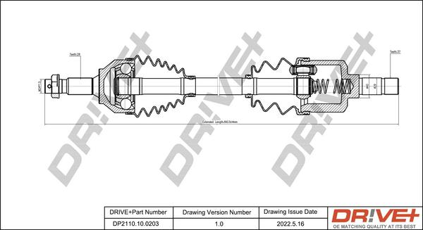 Dr!ve+ DP2110.10.0203 - Приводной вал autospares.lv