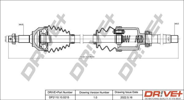 Dr!ve+ DP2110.10.0215 - Приводной вал autospares.lv