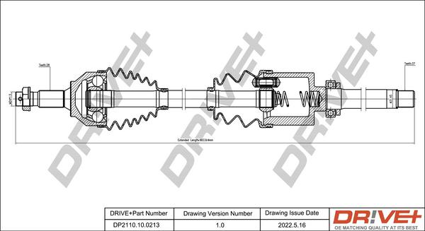 Dr!ve+ DP2110.10.0213 - Приводной вал autospares.lv