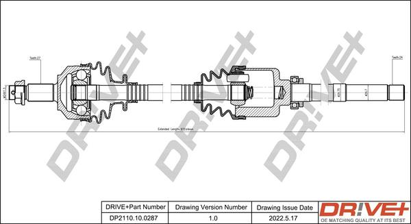 Dr!ve+ DP2110.10.0287 - Приводной вал autospares.lv