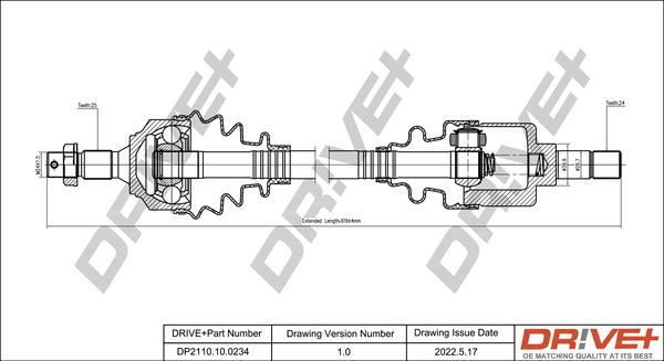 Dr!ve+ DP2110.10.0234 - Приводной вал autospares.lv