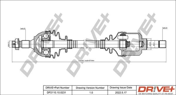 Dr!ve+ DP2110.10.0231 - Приводной вал autospares.lv