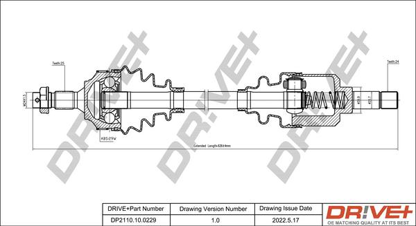 Dr!ve+ DP2110.10.0229 - Приводной вал autospares.lv