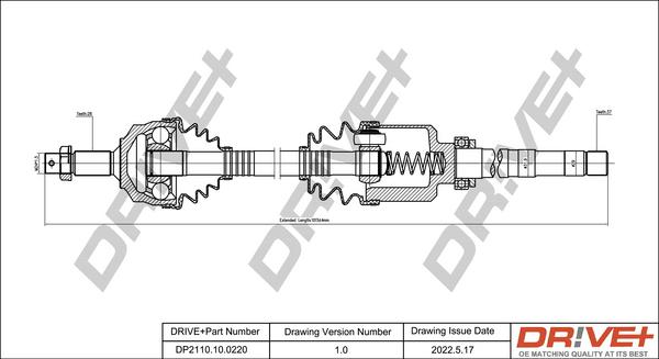 Dr!ve+ DP2110.10.0220 - Приводной вал autospares.lv