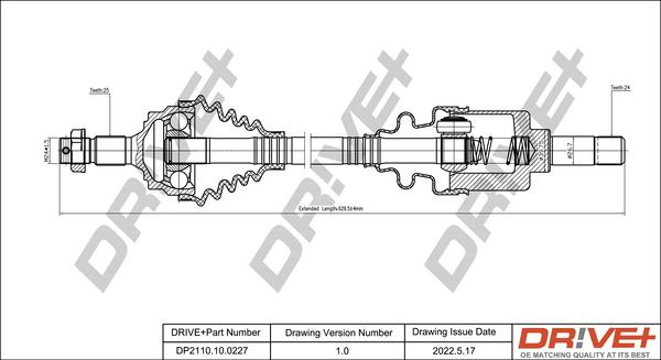 Dr!ve+ DP2110.10.0227 - Приводной вал autospares.lv