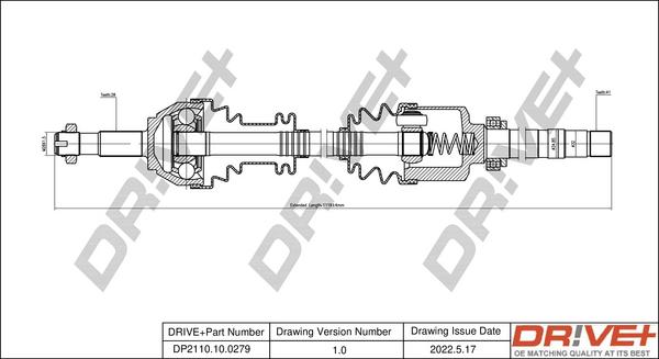 Dr!ve+ DP2110.10.0279 - Приводной вал autospares.lv