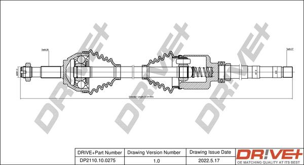 Dr!ve+ DP2110.10.0275 - Приводной вал autospares.lv