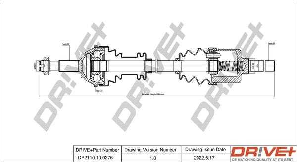 Dr!ve+ DP2110.10.0276 - Приводной вал autospares.lv