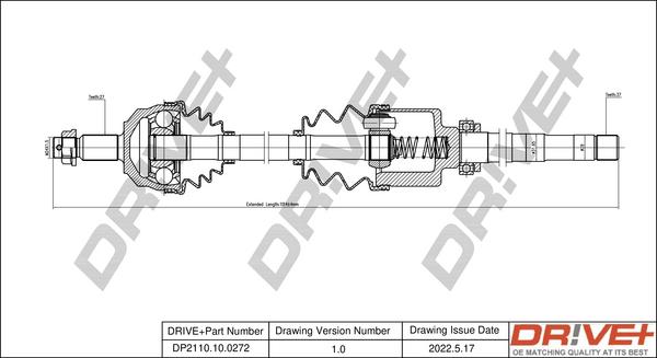 Dr!ve+ DP2110.10.0272 - Приводной вал autospares.lv