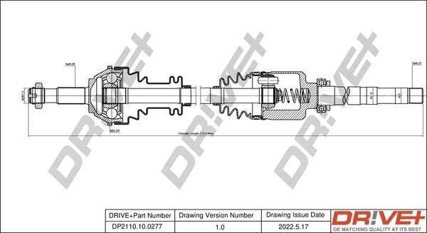 Dr!ve+ DP2110.10.0277 - Приводной вал autospares.lv