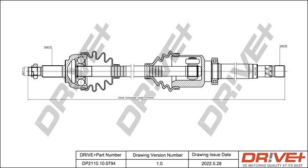 Dr!ve+ DP2110.10.0794 - Приводной вал autospares.lv