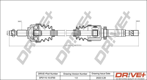 Dr!ve+ DP2110.10.0793 - Приводной вал autospares.lv