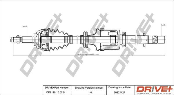 Dr!ve+ DP2110.10.0754 - Приводной вал autospares.lv