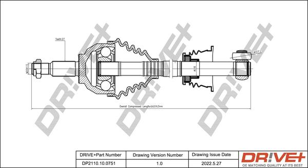 Dr!ve+ DP2110.10.0751 - Приводной вал autospares.lv