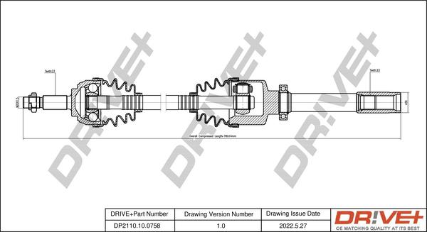 Dr!ve+ DP2110.10.0758 - Приводной вал autospares.lv