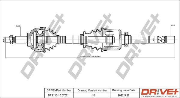 Dr!ve+ DP2110.10.0752 - Приводной вал autospares.lv