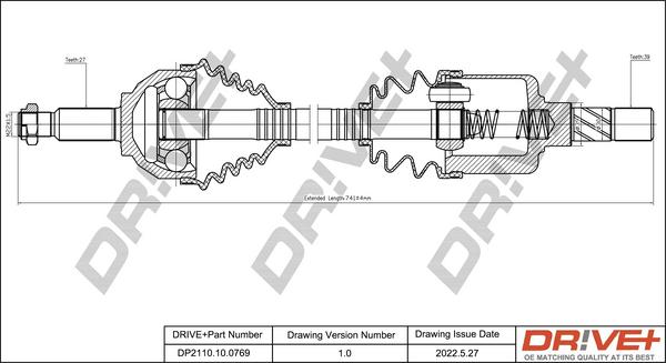 Dr!ve+ DP2110.10.0769 - Приводной вал autospares.lv