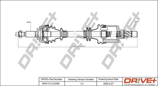 Dr!ve+ DP2110.10.0760 - Приводной вал autospares.lv