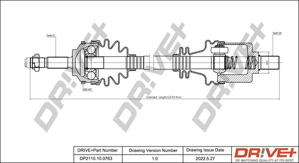 Dr!ve+ DP2110.10.0763 - Приводной вал autospares.lv