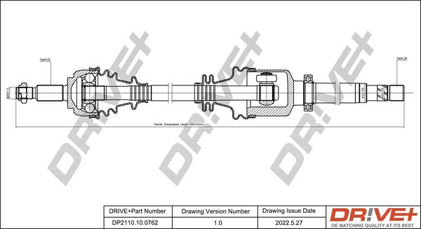 Dr!ve+ DP2110.10.0762 - Приводной вал autospares.lv