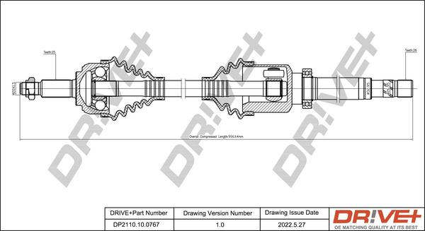 Dr!ve+ DP2110.10.0767 - Приводной вал autospares.lv