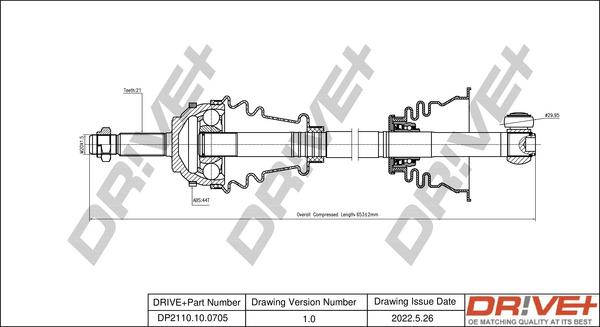 Dr!ve+ DP2110.10.0705 - Приводной вал autospares.lv